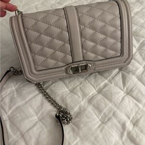 Rebecca Minkoff Quilted Crossbody Bag in Light grey